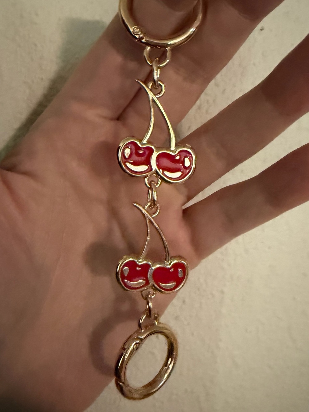 🍒 Gold Cherry Chain Extender Keychain